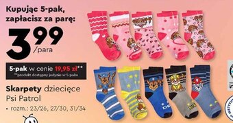 Biedronka Skarpety dziecięce Psi Patrol oferta
