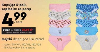 Biedronka Majtki dziecięce Psi Patrol 5-pak oferta