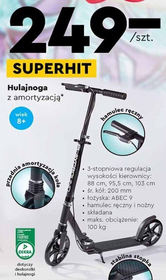 Biedronka Hulajnoga z amortyzacją oferta