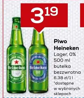Lewiatan Piwo Heineken Lager lub 0% 500ml oferta