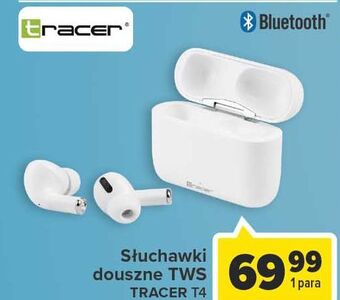 Carrefour Słuchawki t4 tws białe tracer oferta
