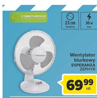 Carrefour Wentylator biurkowy zephyr esperanza oferta