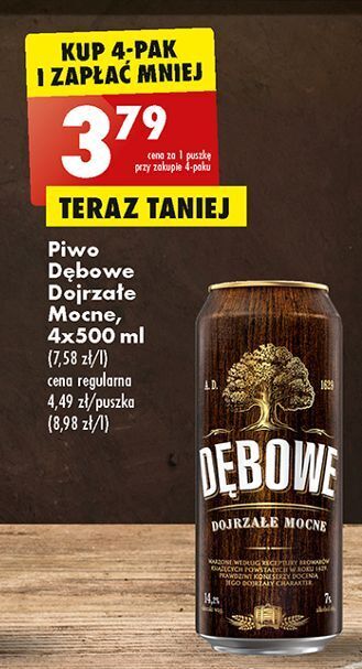 Biedronka Piwo dębowe dojrzałe mocne oferta