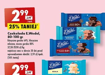 Biedronka Czekolada mocno gorzka 80% e. wedel oferta