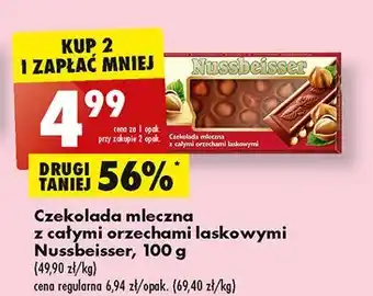 Biedronka Czekolada mleczna z całymi orzechami alpen gold nussbeisser oferta