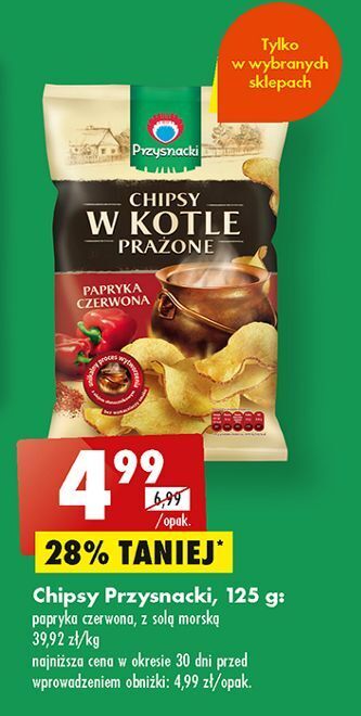 Biedronka Chipsy w kotle prażone z solą morską przysnacki oferta