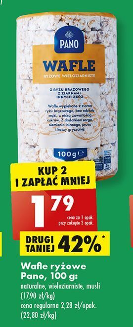 Biedronka Wafle ryżowe musli pano oferta