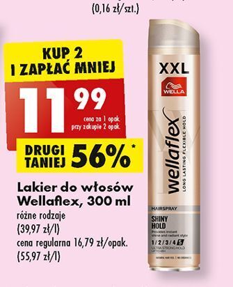 Biedronka Lakier do włosów shiny hold wellaflex oferta