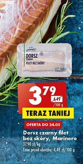Biedronka Dorsz czarny filet ze skórą marinero oferta