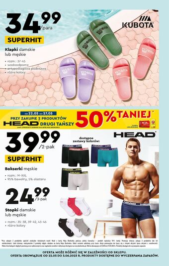 Biedronka Klapki męskie basenowe 37-45 kubota oferta