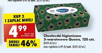 Biedronka Chusteczki higieniczne 3-warstwowe queen oferta