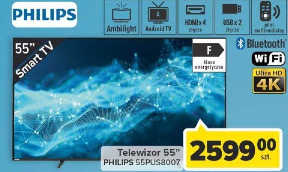 Carrefour PHILIPS Telewizor 55" 55PUS8007 oferta