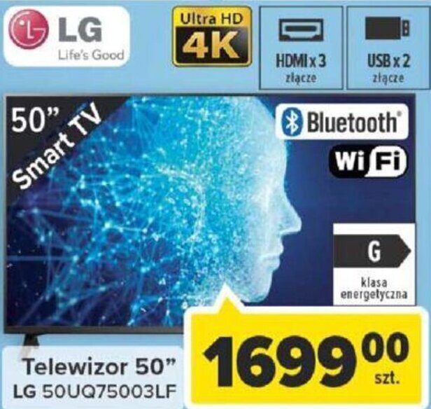 Carrefour LG Telewizor 50" 50UQ75003LF oferta