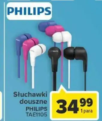 Carrefour PHILIPS Słuchawki douszne TAE1105 oferta