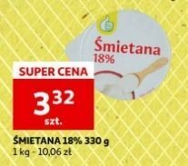 Auchan Śmietana 18 % podniesiony kciuk oferta