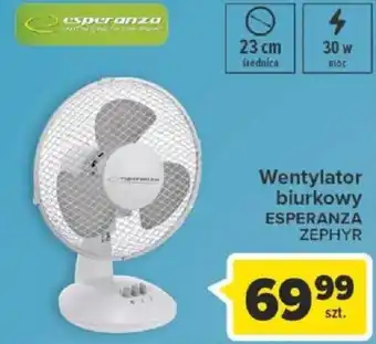 Carrefour ESPERANZA Wentylator biurkowy ZEPHYR oferta