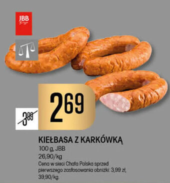 Chata Polska KIEŁBASA Z KARKÓWKĄ 100 g, JBB oferta