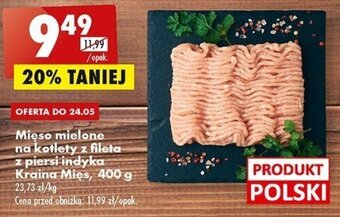 Biedronka Mięso mielone na kotlety z fileta z piersi indyka Kraina Mięs 400 g oferta