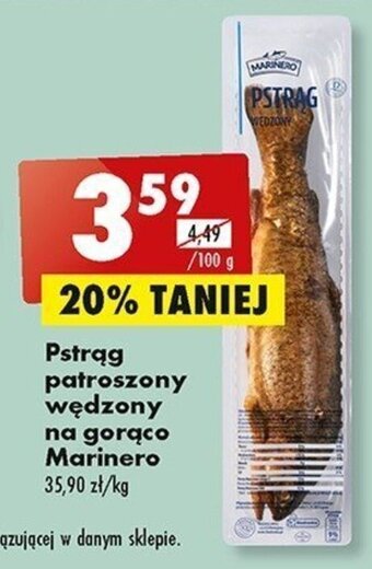 Biedronka Pstrąg patroszony wędzony na gorąco Marinero 100g oferta
