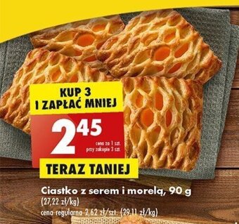 Biedronka Ciastko z serem i morelą, 90 g oferta