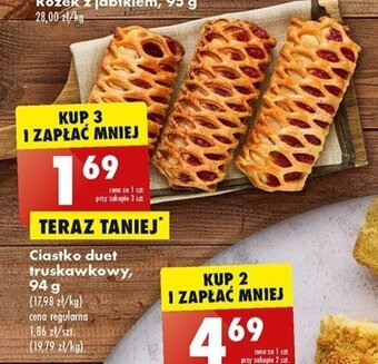Biedronka Ciastko duet truskawkowy, 94g oferta