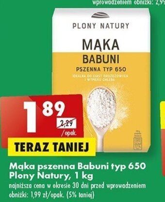 Biedronka Mąka pszenna Babuni typ 650 Plony Natury, 1 kg oferta