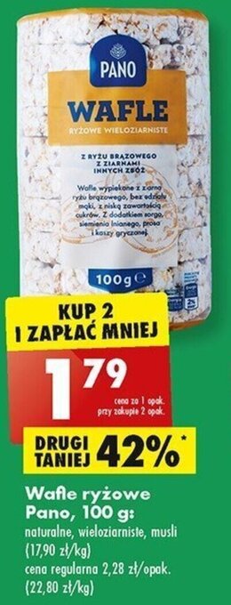 Biedronka Wafle ryżowe Pano, 100 g oferta