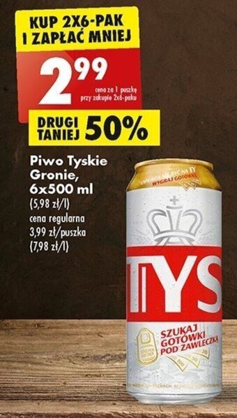 Biedronka Piwo Tyskie Gronie, 500 ml oferta