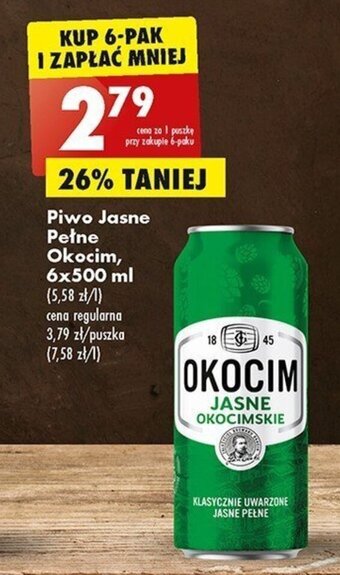 Biedronka Piwo Jasne Pełne Okocim 500 ml oferta