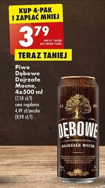 Biedronka Piwo Dębowe Dojrzałe Mocne, 500 ml oferta