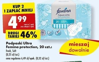Biedronka Podpaski Ultra Femina protection, 20 szt. oferta
