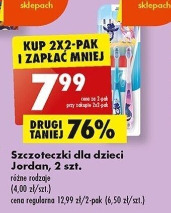 Biedronka Szczoteczki dla dzieci Jordan, 2 szt. oferta