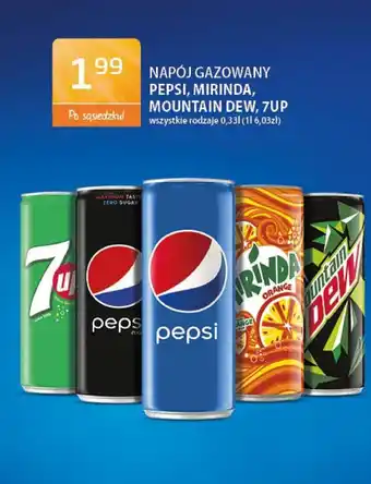 ABC Napój gazowany Pepsi, Mirinda, Mountain Dew, 7up 0,33l oferta
