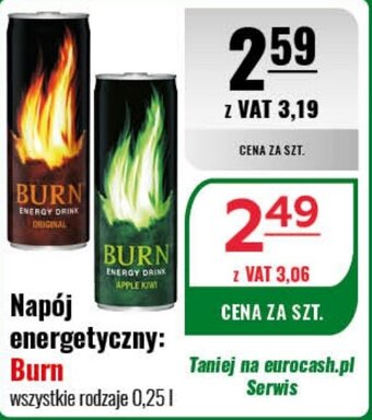 Eurocash Napój energetyczny Burn 0,25l oferta