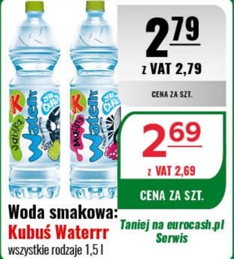 Eurocash Woda smakowa: Kubuś Waterrr 1,5l oferta