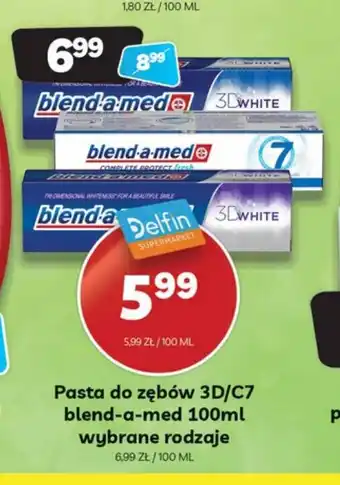 Delfin Pasta do zębów 3D/C7 Blend-a-med 100ml oferta