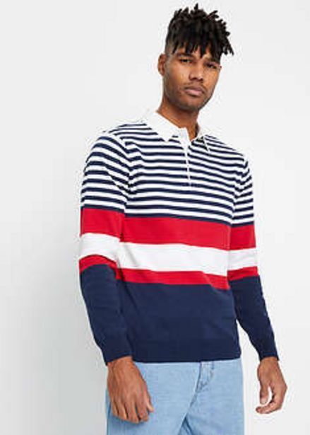 BonPrix Sweter z kołnierzykiem z tkaniny oferta