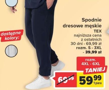 Carrefour Spodnie dresowe męskie 4xl-6xl tex oferta