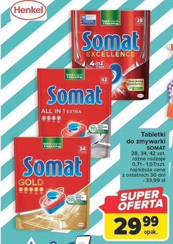 Carrefour Tabletki do zmywarki regular somat excellence 4in1 oferta