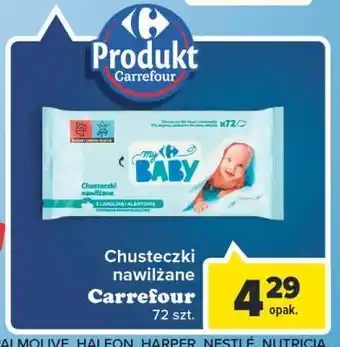 Carrefour Chusteczki nawilżane z lanoliną i alantoliną carrefour my baby oferta