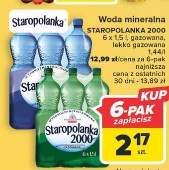 Carrefour Woda gazowana staropolanka 2000 oferta