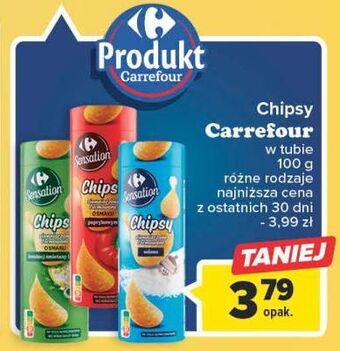 Carrefour Chipsy o smaku paprykowym w tubie carrefour sensation oferta