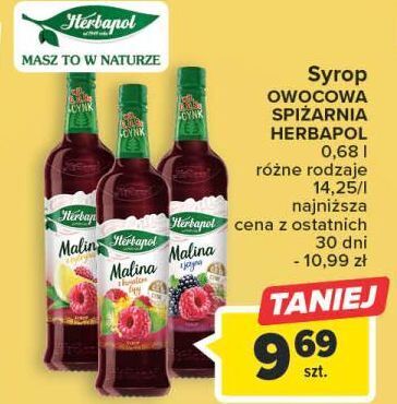 Carrefour Syrop malinowy z cytryną herbapol oferta