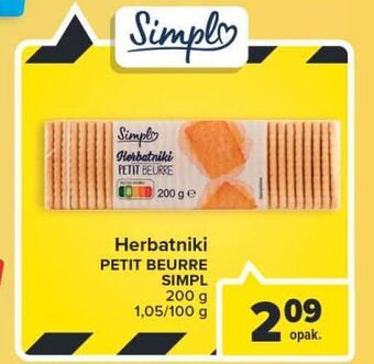 Carrefour Herbatniki petit beurre simply oferta