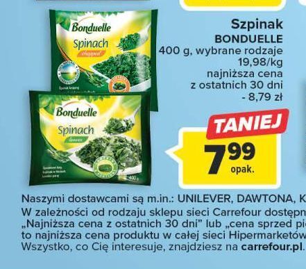 Carrefour Szpinak w liściach bonduelle oferta