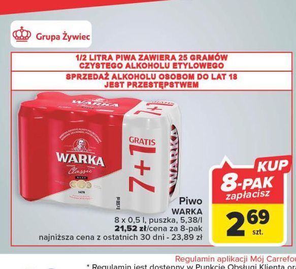 Carrefour Piwo warka oferta