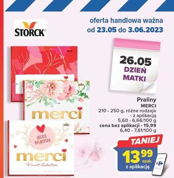 Carrefour Bombonierka czerwona storck merci oferta