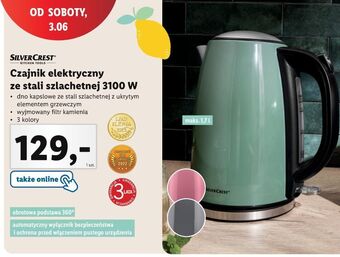 Lidl Czajnik elektryczny 3100 w silvercrest oferta