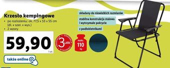 Lidl Krzesło kempingowe 77.5 x 53 55 cm oferta
