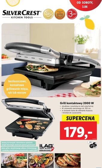 Lidl Grill kontaktowy 2000 w silvercrest oferta